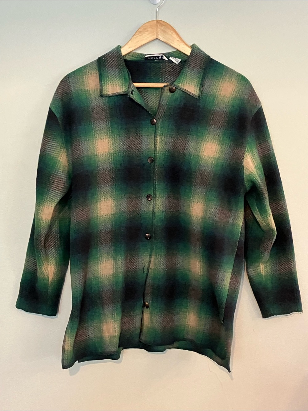 Vintage Y2K Energie Long Sleeve Button Up Flannel Fleece Jacket